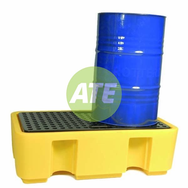 Yellow Two Drum Vertical Storage Pallet 122 X 82 X 33Cm